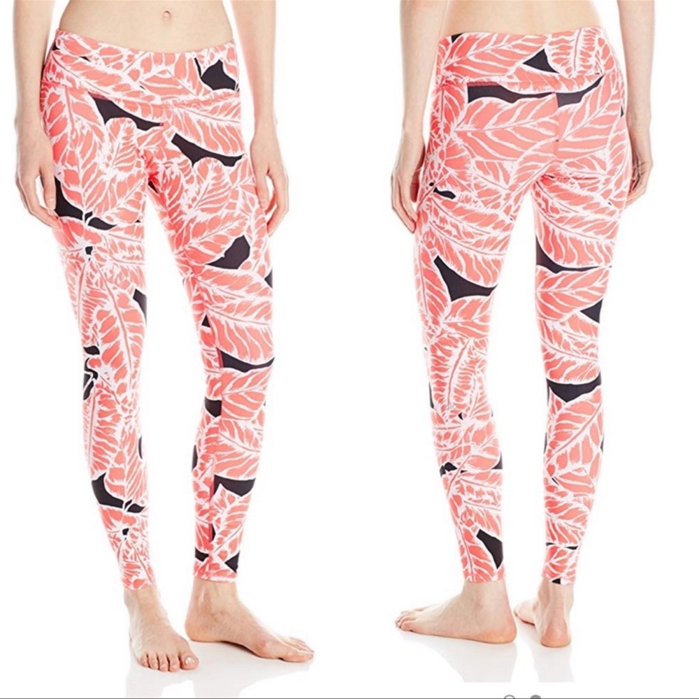 ALO Yoga Coral Leaf Print Leggings